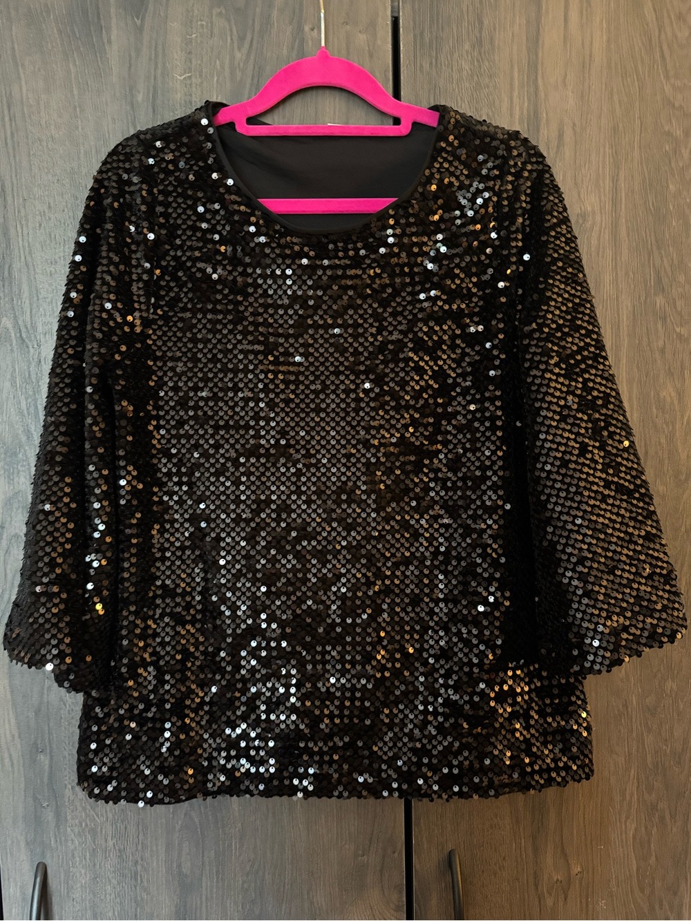 Chico's Black Sequin Pullover Top
